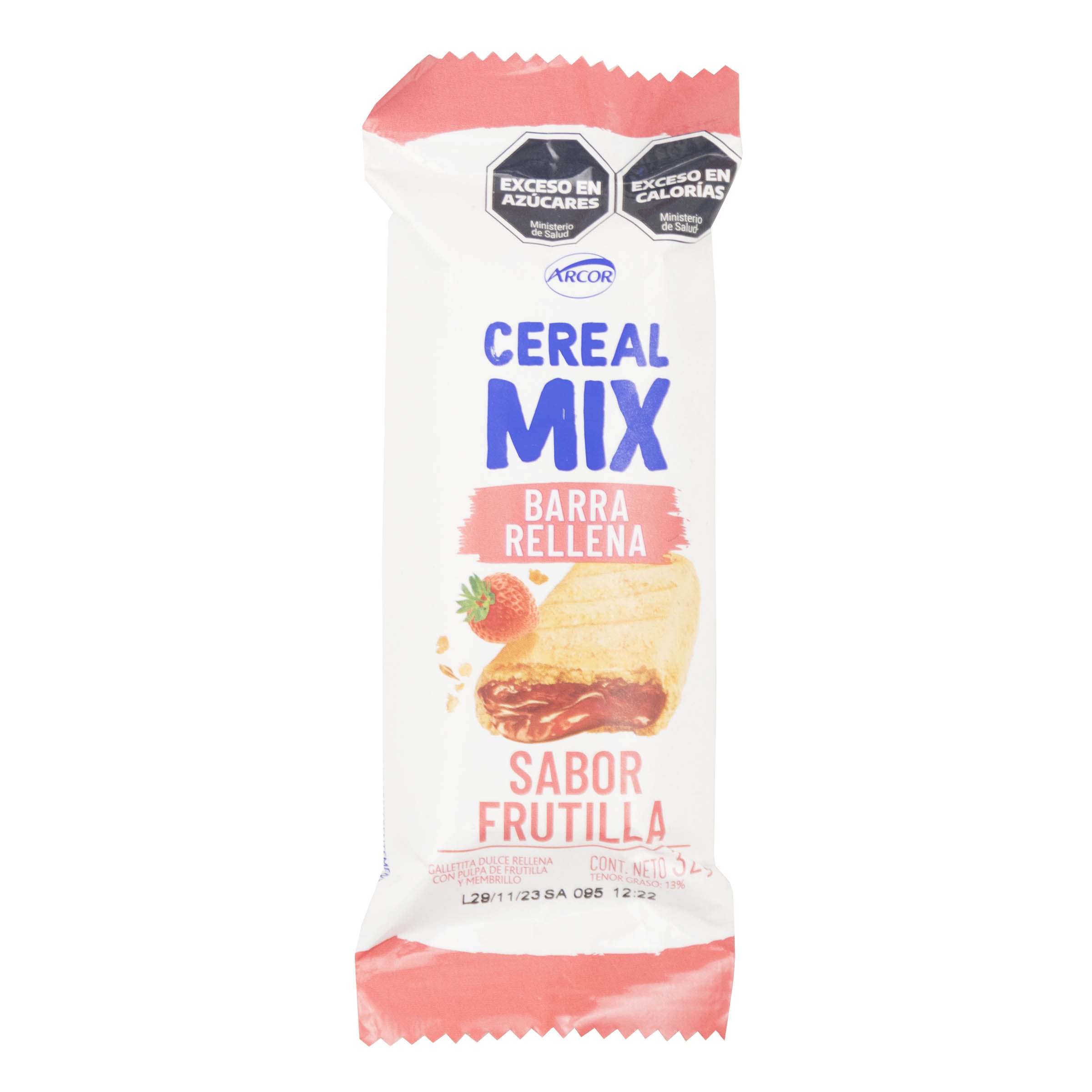 BARRA RELLENA SABOR FRUT CEREAL MIX 32GR Supermercados Stock